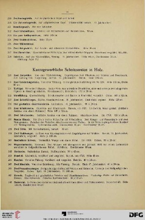 Kunstgewerbliche Schnitzereien in Holz (Nr. 229-261)