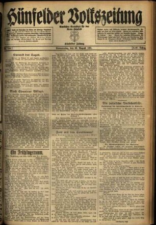 Ausgabe vom Donnerstag, den 25. August 1921.