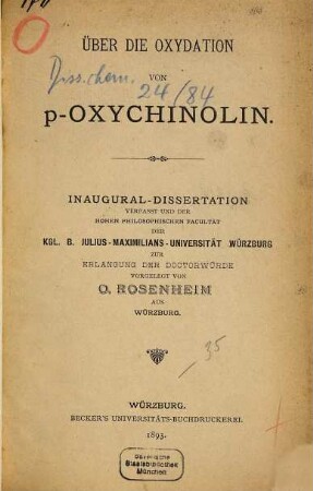 Über die Oxydation von p-Oxychinolin