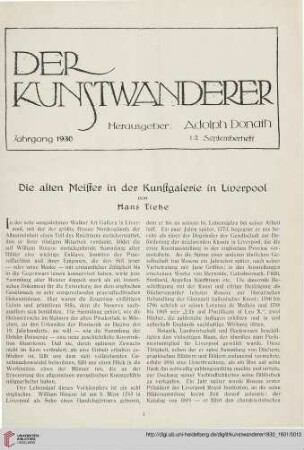 12/13: Die alten Meister in der Kunstgalerie in Liverpool