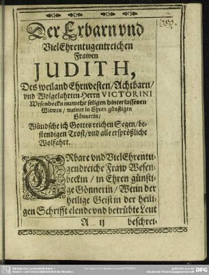 Leichenpredigt : Christliche Leichpredigt. Vorrede. Gemeiner Eingang. Textus. Exordium Speciale. Primum membrum. Usus dehortatorius. Alterum membrum. Commendatio Personae defunctae. Grabschrift