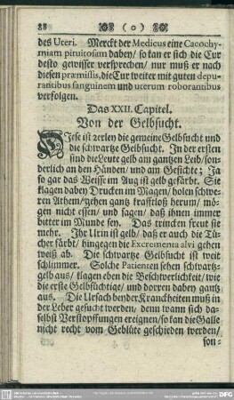 Das XXII. Capitel. Von der Gelbsucht