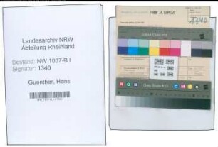 Entnazifizierung Hans Guenther , geb. 06.09.1900 (Statistiker)