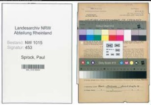 Entnazifizierung Paul Sprock , geb. 06.11.1891 (Techniker)