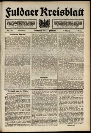 Ausgabe vom Dienstag, den 07. Februar 1911.