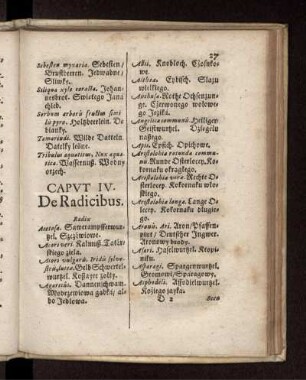 Caput IV. De Radicibus
