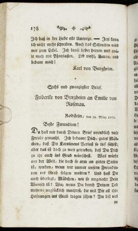 Sechs und zwanzigster Brief. - Dreyßigster Brief.