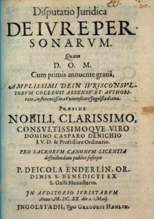 Disp. iur. de iure personarum