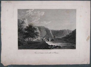 Der Plauensche Grund mit dem Forsthaus (Hegereiterhaus, links) und der Hegereiterbrücke nach Süden, aus Rittners Dresden mit seinen Prachtgebäuden um 1810