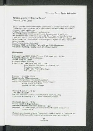 Vorlesungsreihe "Fishing for Careers"
