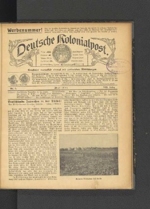 Nr. 5. Mai 1913. VIII. Jahrg.