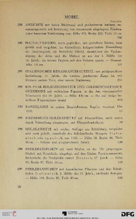 Möbel (Nr. 289-343)