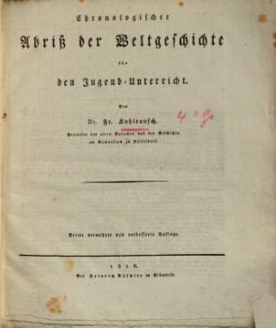Chronologischer Abriß der Weltgeschichte : für den Jugend-Unterricht