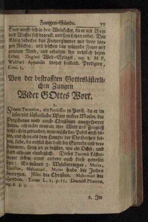Von der bestrafften Gotteslästerlichen Zungen Wider Gottes Wort.