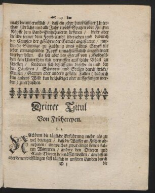 Dritter Titul Von Fischereyen.