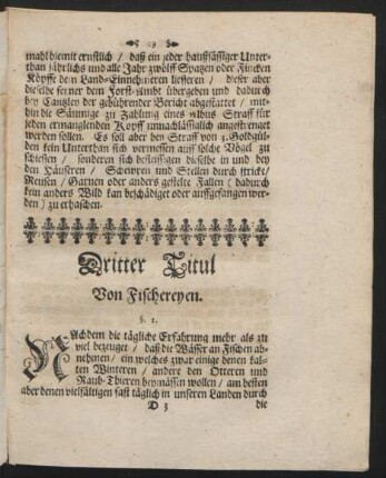 Dritter Titul Von Fischereyen.
