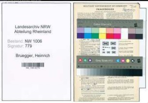 Entnazifizierung Heinrich Bruegger , geb. 17.02.1883 (Weichenwaerter)