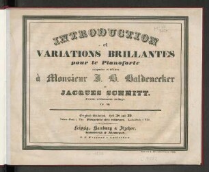 Introduction et variations brillantes pour le pianoforte : Oe. 90