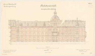 Kadettenanstalt der Garnison, Naumburg/Saale: Aufriss westliche Hofansicht 1:100