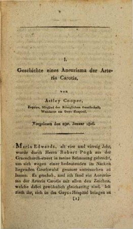 Medicinisch-chirurgische Abhandlungen der Medicinisch-Chirurgischen Gesellschaft zu London. 1811, 1811