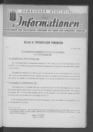 1955: Hamburger statistische Informationen / K
