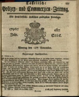 48tes Stueck, Montag den 28ten November 1796