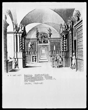 Ansicht des Großen Apothekenzimmers der Schloßapotheke des Ehemaligen Stadtschlosses in Berlin