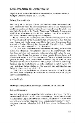 Studienfahrten des Alstervereins