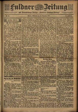 Erste Ausgabe vom Mittwoch, den 13. November 1901.