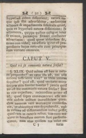 Caput V. Quid rei sit communis naturae sensus?