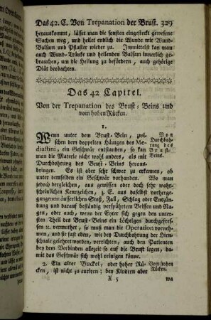Das 42. Capitel. Von der Trepanation des Brust-Beins und vom hohen Rücken.