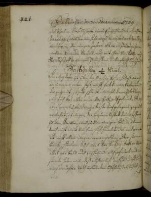 Salzdahlum 31. Dezember 1709