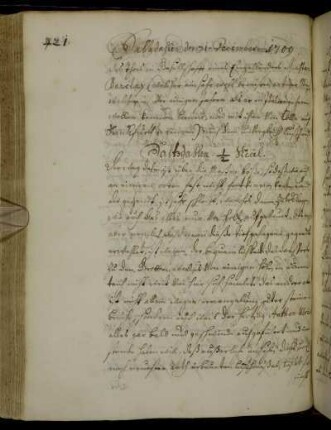 Salzdahlum 31. Dezember 1709