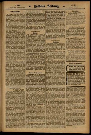 Vierte Ausgabe vom Samstag, den 28. Juni 1913.