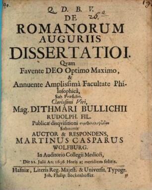 De Romanorum auguriis dissertatio I.