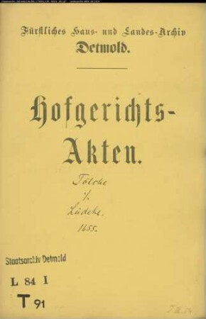 Tölke, Henrich gegen Hermann Ludeke (Lüdeke) - Schuldforderung