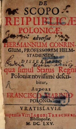 De scopo reipublicae Polonicae