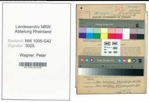 Entnazifizierung Peter Wagner , geb. 29.06.1896 (Anstreicher)
