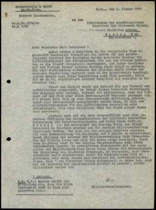 Brief; Wilhelm Kraiker an Martin Schede