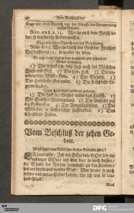 Vom Beschluß der zehen Gebote.
