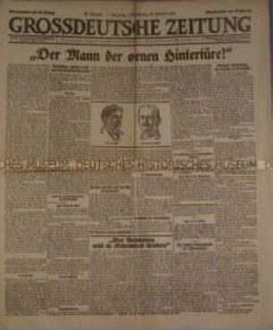 Nationalsozialistische Tageszeitung "Grossdeutsche Zeitung" u.a. zum Prozess gegen die Verantwortlichen des Hitler-Putsches 1923