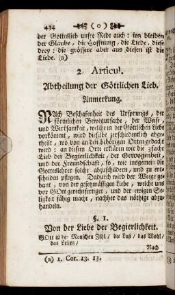 2. Articul. Abtheilung der Göttlichen Lieb.
