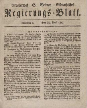 Nr. 5 : 29. April 1817