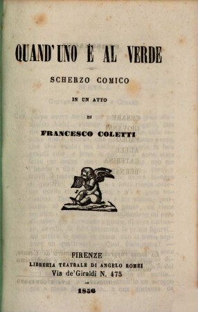 Quand'uno è al verde : scherzo comico
