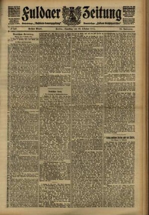 Erste Ausgabe vom Samstag, den 28. Oktober 1911.
