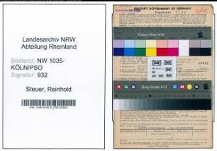 Entnazifizierung Reinhold Steuer , geb. 19.11.1888 (Verlademeister)
