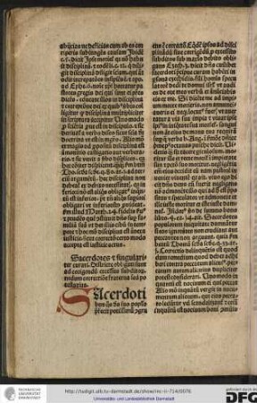 Sacerdotibus quos deus suo populo prefecit potissimum congruens est correctio...