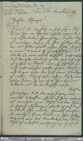 Eigenh. Brief von Dorothea von Schlegel an August Wilhelm von Schlegel, Wien, 05.12.1829