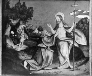 Marienaltar : Marienaltar. Tafelmalerei (1513; H. L. Schäufelein). Detail mit auferstandenem Christus. Auhausen (Kreis Donau-Ries), Pfarrkirche