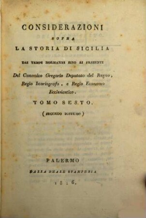 Considerazioni sopra la storia di Sicilia dai tempi normanni sino ai presenti, 6